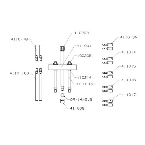 EXTRACTOR DE RODAMIENTOS DE BOLAS FORZA SERIE 4100